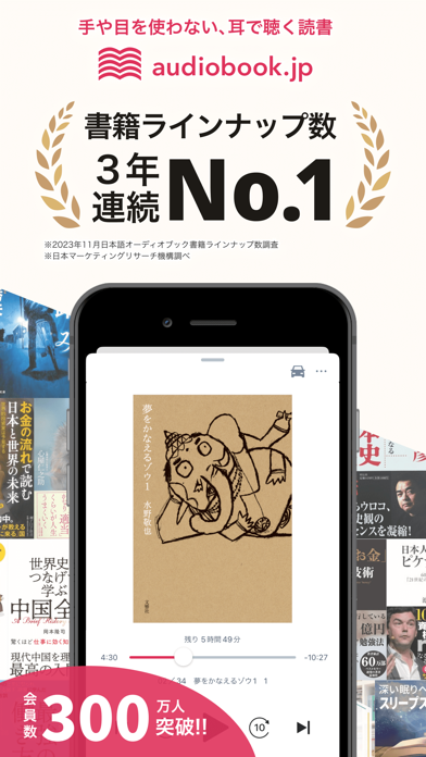 audiobookで聴ける作品ジャンルのイメージ