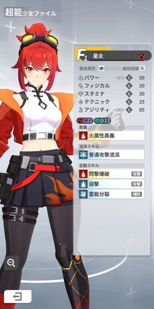 エスパーガール 育成マップ画面