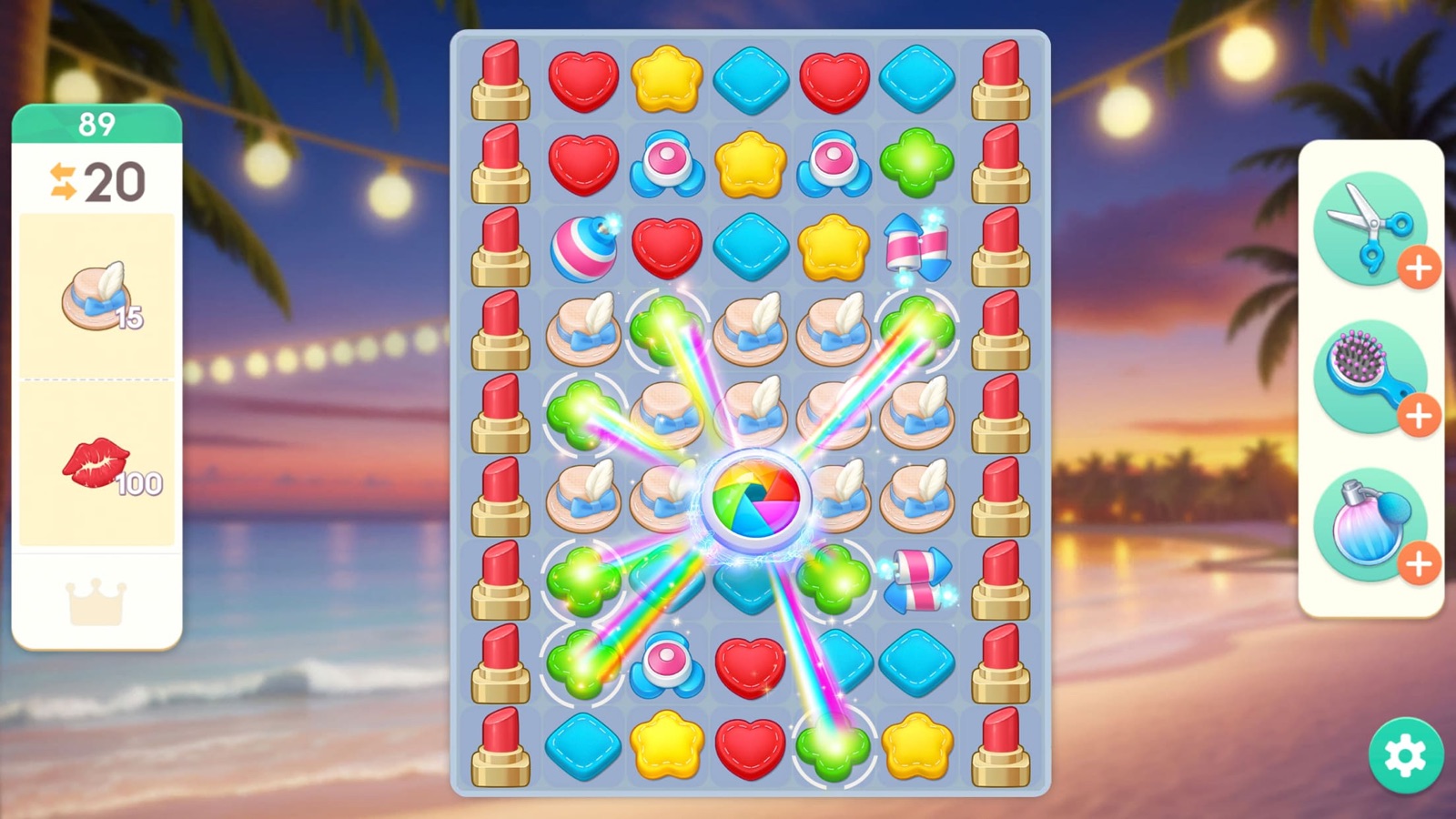 色鮮やかなマッチ3パズルの盤面