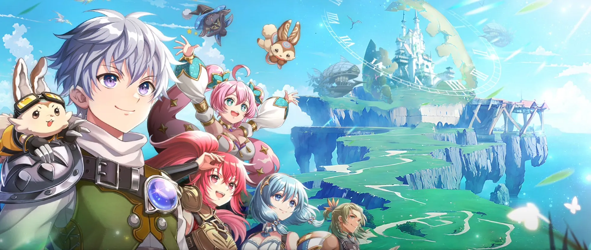 「KARIZ -カリツの伝説-」の仲間たちとアルカディアの風景